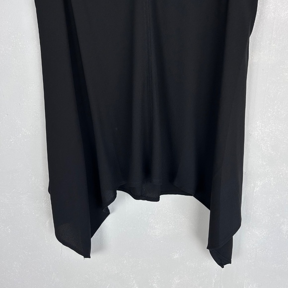 Eileen Fisher size XS sleeveless top Silk black Georgette Crepe drape NEW - Picture 3 of 12